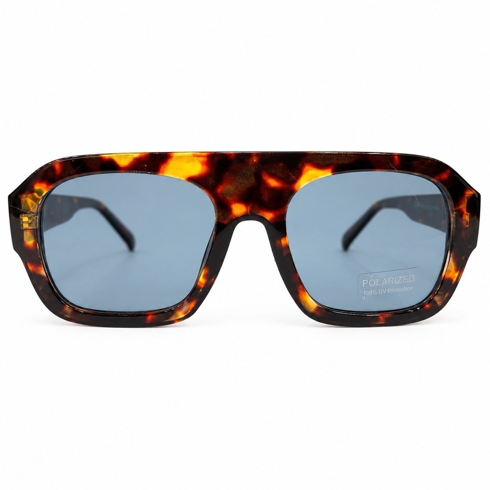 Fifth & Ninth ZN3917 Tortoise Blue Polarized Oversized Square Sunglasses NWT